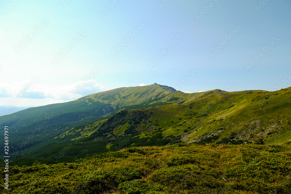 Naklejka premium beautiful mountain landscape, Mount Pop Ivan Chernogorskiy, summer Carpathians