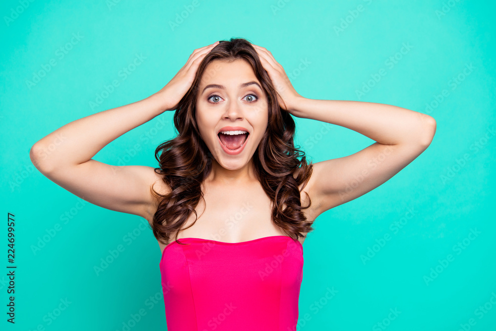 Portrait of nice crazy glad eager cheerful positive attractive l Portrait of nice crazy glad eager cheerful positive attractive l