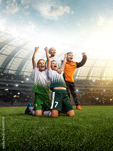 winning football player Children after score in a match © Anna Stakhiv