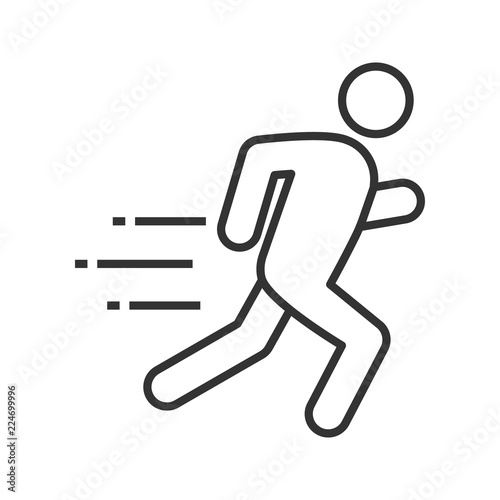 Running man linear icon photo