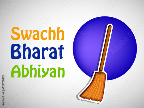 Illustration of background for Swachh Bharat Abhiyan,  is a massive movement that seeks to create a Clean India by the Government of India photo