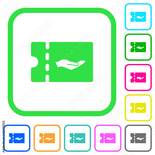 Service discount coupon vivid colored flat icons