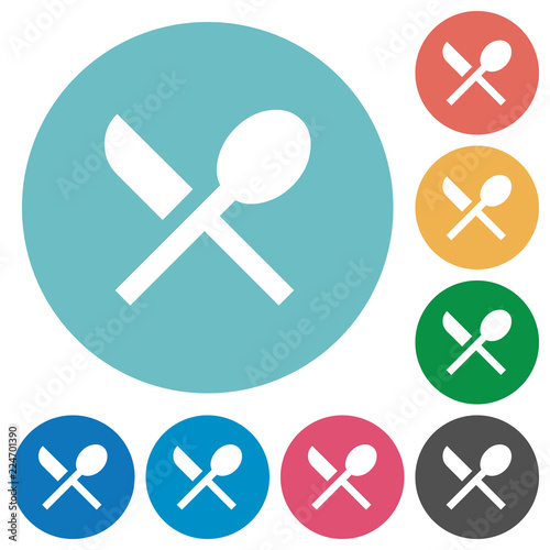 Dining flat round icons
