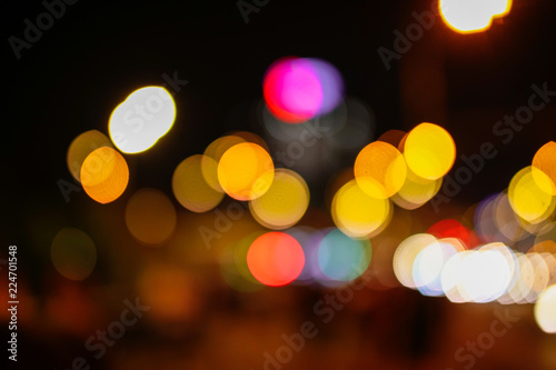 Bokeh city at night as an abstract background