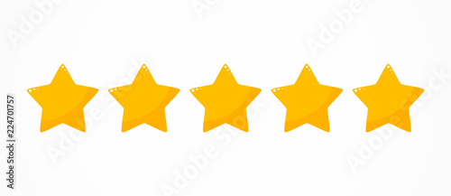Five stars quality rating icon