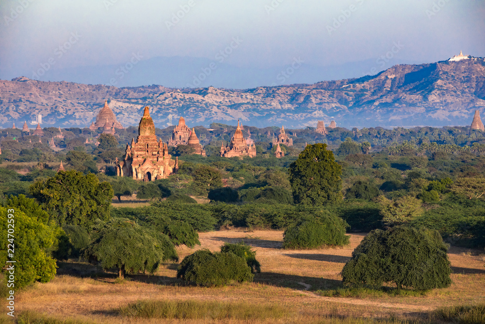 Buddha temple in the sunset dawn