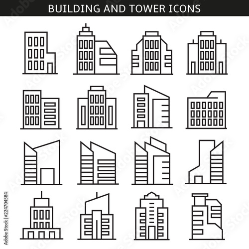 building and tower icons