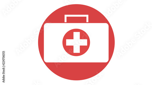 First Aid medical box icon red
