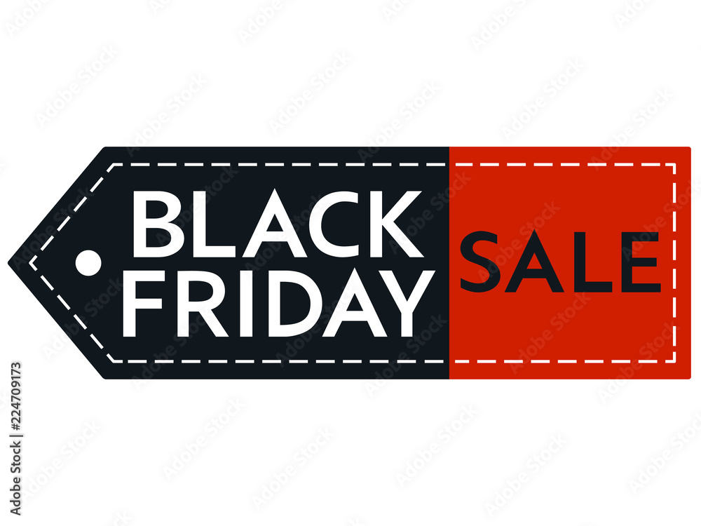Obraz premium Black Friday sale. Inscription design template. Black Friday banner with copy space. Isolated vector illustration on white background.