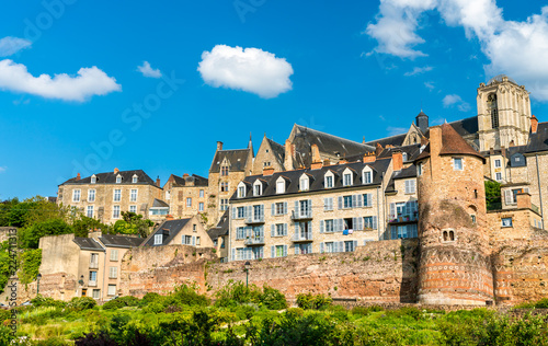 Fototapeta Naklejka Na Ścianę i Meble -  Traditional houses behind the city wall in Le Mans, France