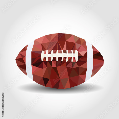 American college high school junior striped football isolated on white background diagonal in frame without shadow