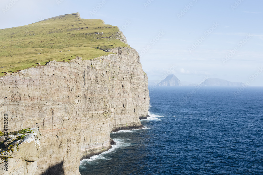 High Ocean side cliff in Faroe Islands