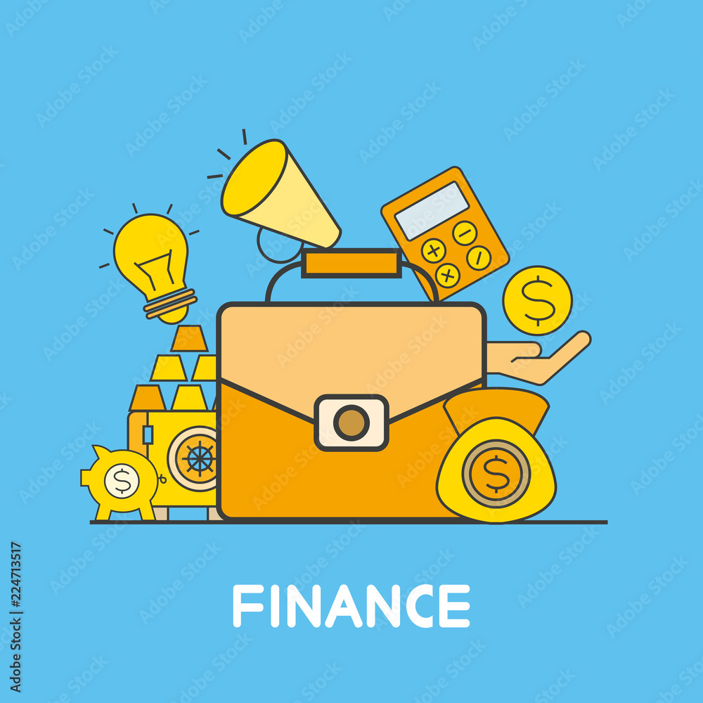 Naklejka premium briefcase and business icons for financial concept