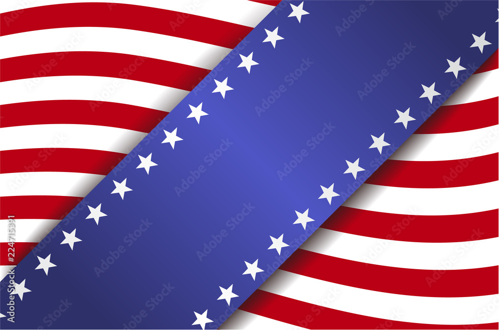 Fototapeta premium red, blue stripes, white stars, banner