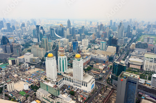 View of Bangkok from a bird's flight.