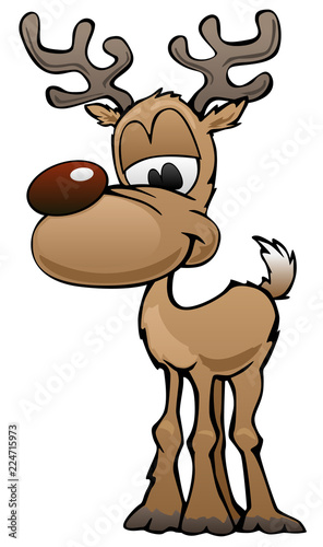 Cute Deer Cartoon Character Illustration