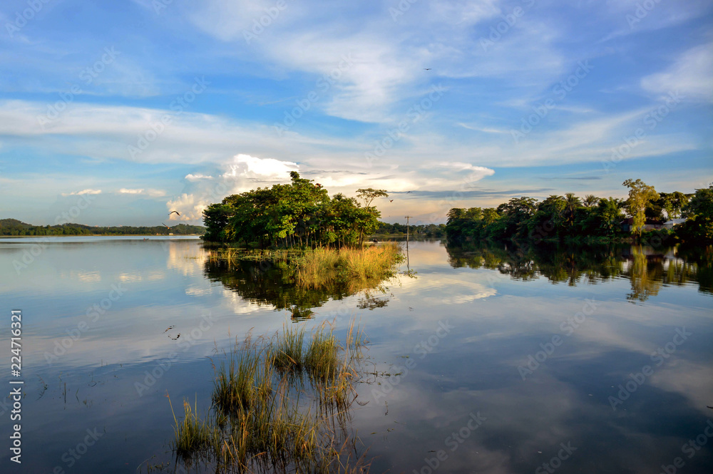 landscape with river and clouds landscape with river and clouds