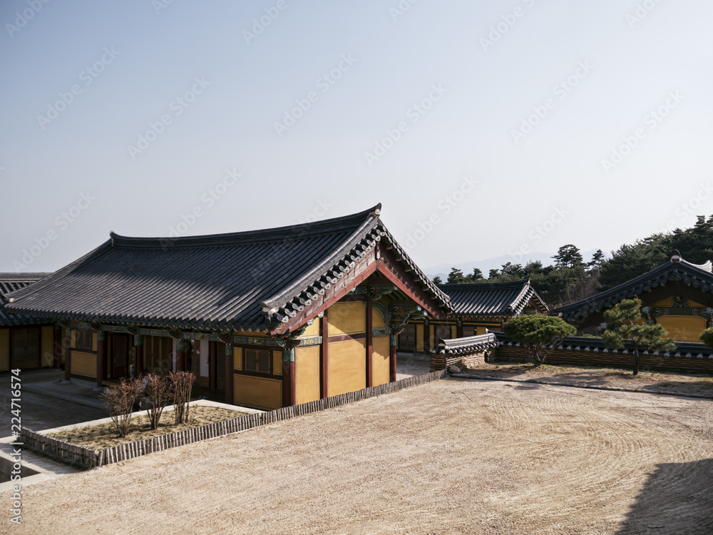Traditional korean houses in Naksansa temple, Yangyang city, South Korea
