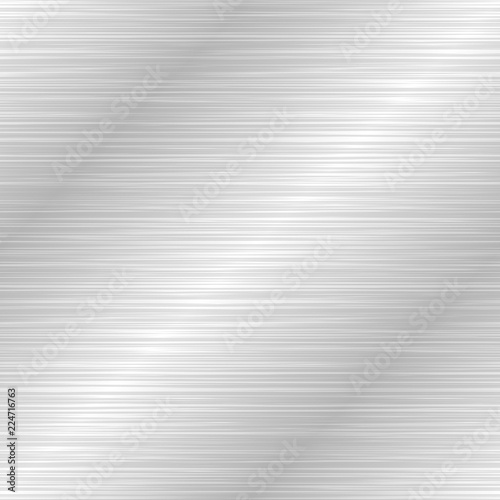 Seamless brushed metal texture. Vector steel background with scratches.