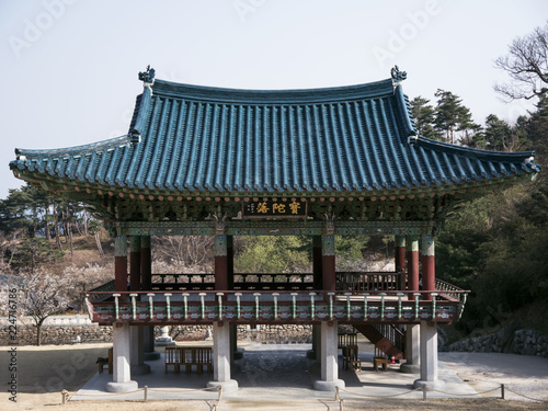 Traditional korean arbor in Naksansa temple  South Korea