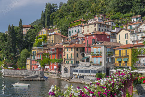 Scenic view of the picturesque village of Varenna on the eastern shore of Lake Como, Italy.