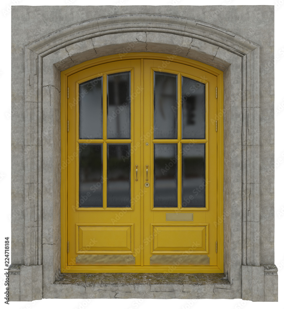 Fototapeta premium Classic door with a wreath