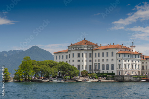 View from the Lake Maggiore of Palazzo Borromeo, Isola Bella, Italy.