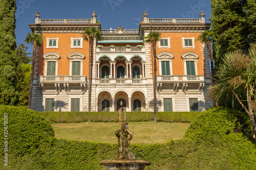 Villa Maria, monumental residence built in neo Renaissance style between 1889 and 1892 by the engineer Giacomo Mantegazza, Griante, Como Lake Italy. © GISTEL