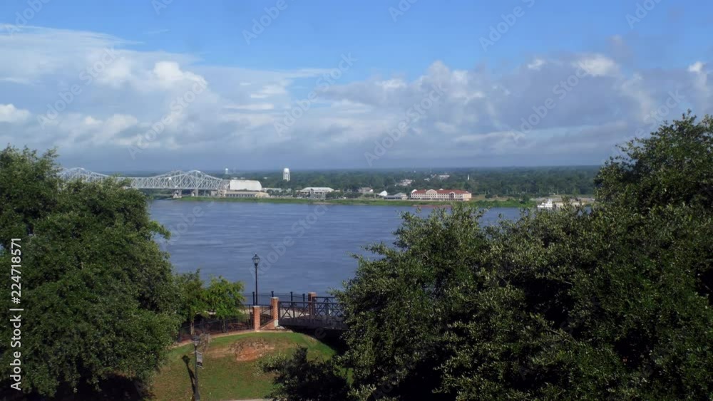 View of the Mississippi river in Natchez, Mississippi, United States of America. Natural American landscape in the deep south View of the Mississippi river in Natchez, Mississippi, United States of America. Natural American landscape in the deep south