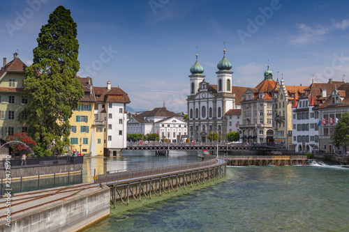 The Lucerne Jesuit Church is a Catholic church in Lucerne along the river Reuss, Switzerland.