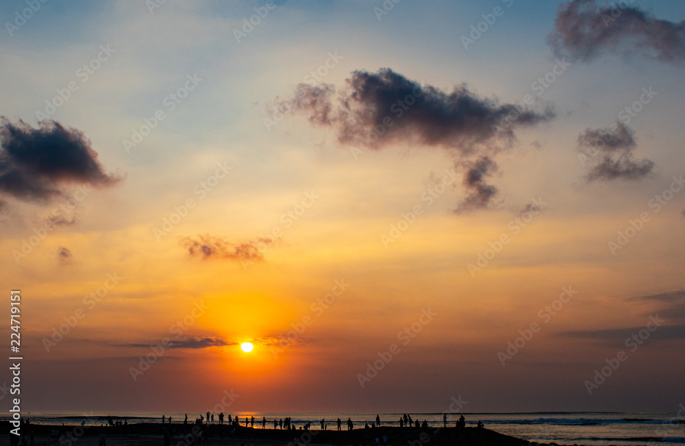 バリ島の海と夕日