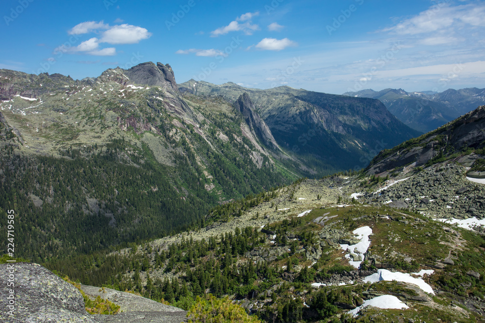 Very beautiful mountain landscape. The trip through the mountains. The Nature Of Siberia