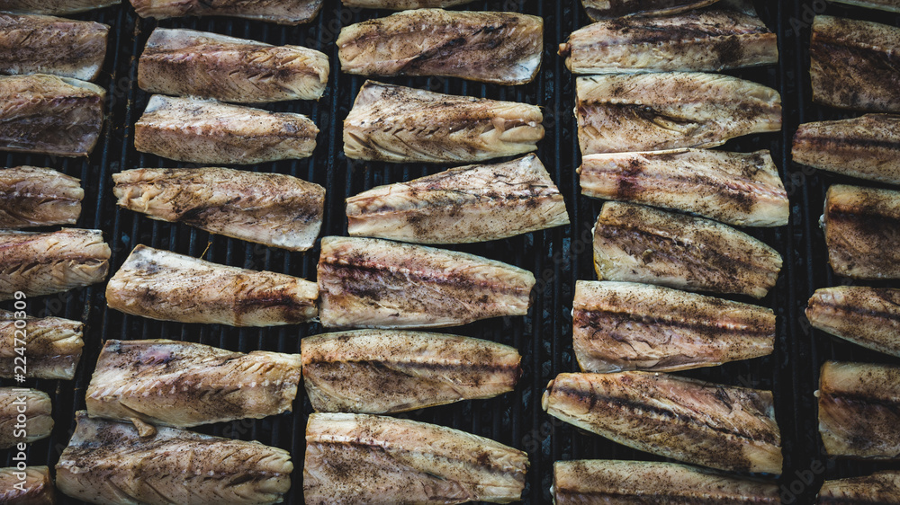 Tasty mackerel fish barbecue very healthy and fresh