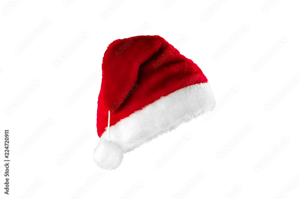 Pattern, Santa Claus hat isolated on white background. mockup, layout Pattern, Santa Claus hat isolated on white background. mockup, layout