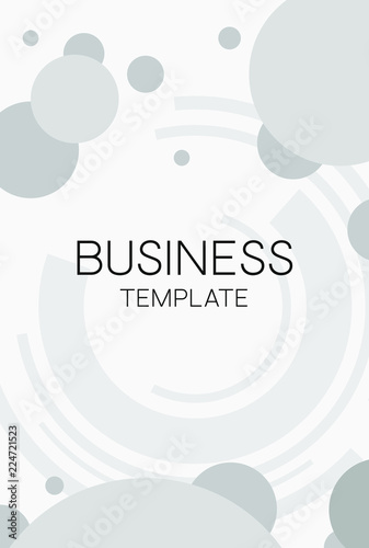 Vector business template with geometric design.  Light grey elemets on white background.