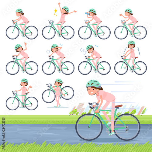 flat type patient young women_road bike