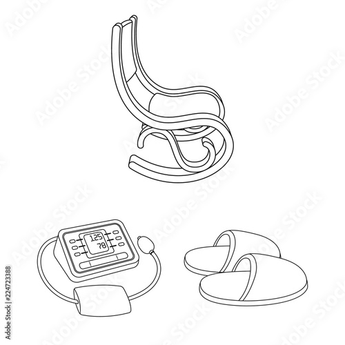 Human old age outline icons in set collection for design. Pensioner, period of life vector symbol stock web illustration.