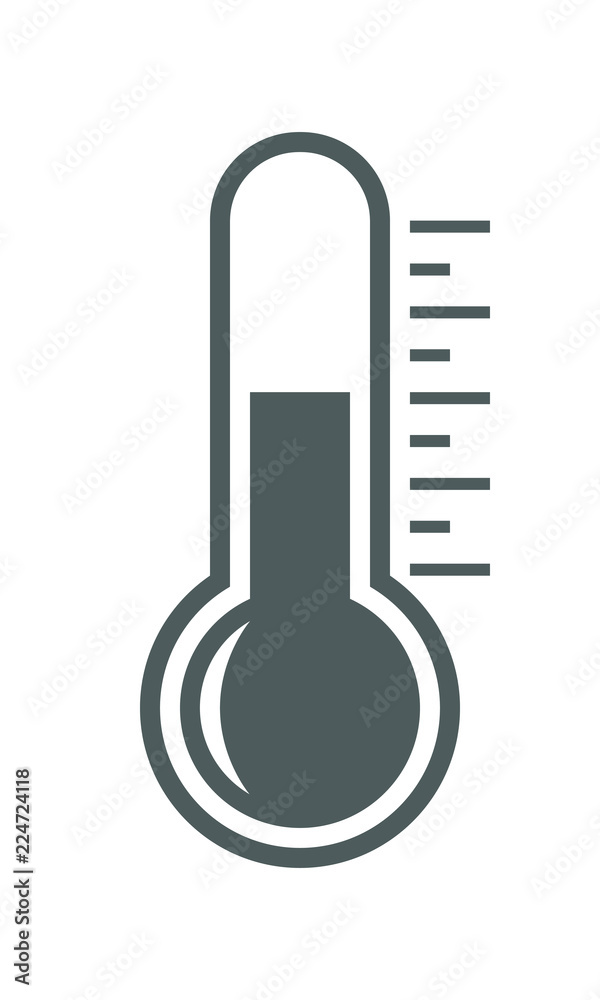 Sign thermometer isolated on white background. Icon  thermometer in flat design for website, app or infographics materials. Sign temperature measurement. Vector illustration