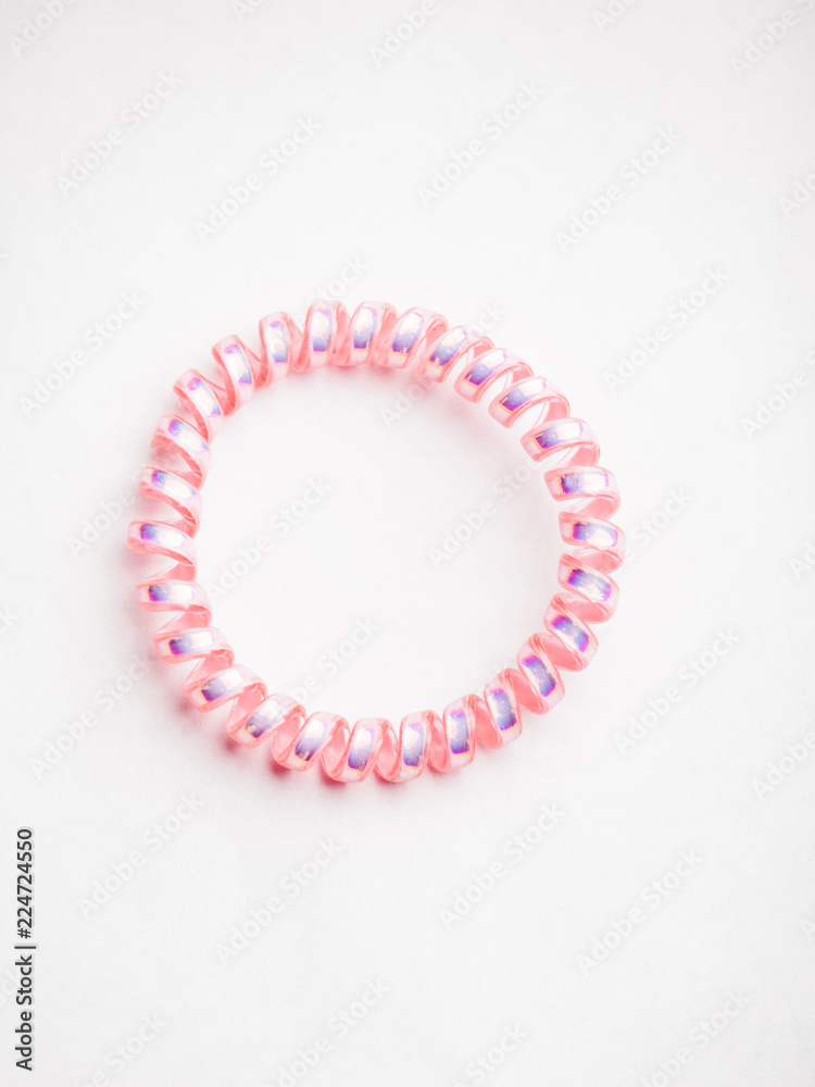 Obraz premium pink scrunchy white background studio