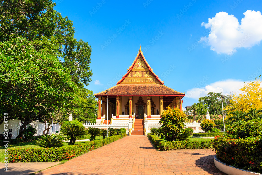 Buddhist temple of Ho Phra Keo. Laos. Vientiane.