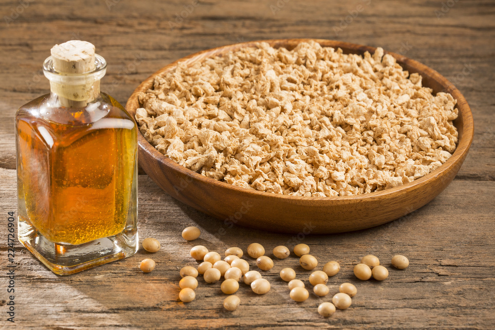 Oil and soybeans - Glycine max. Text space Oil and soybeans - Glycine max. Text space