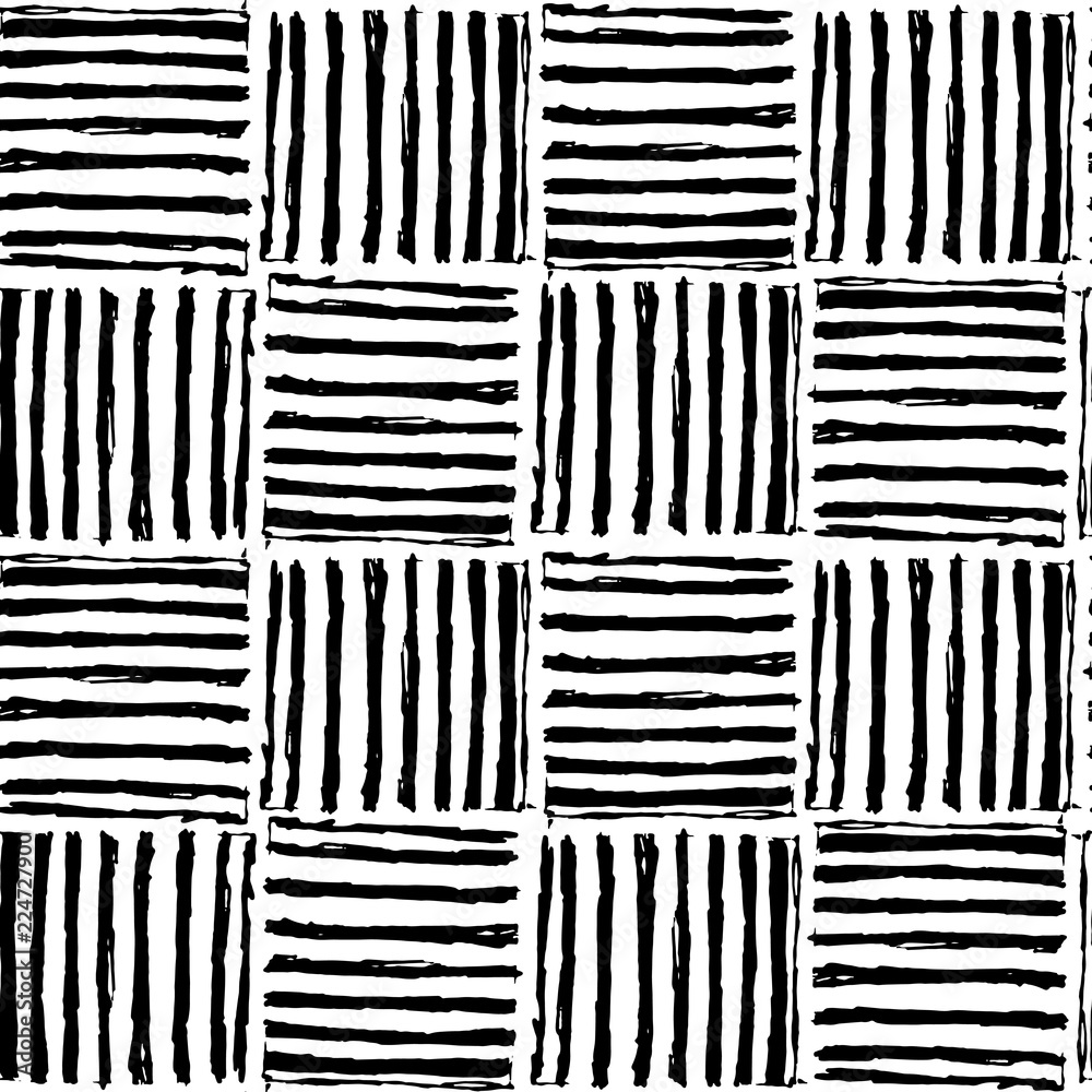 Vector seamless pattern of hand drawn squares enclosing lines. Vector seamless pattern of hand drawn squares enclosing lines.