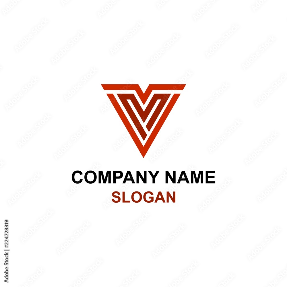VM letter initial triangle logo. VM letter initial triangle logo.