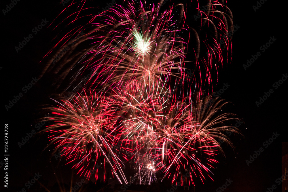 red flash of fireworks red flash of fireworks