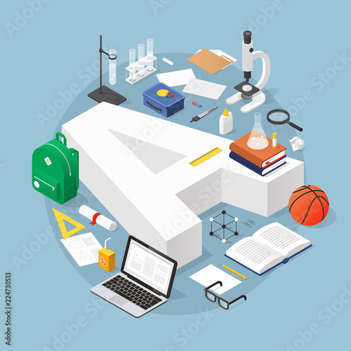 Isometric Education Concept Illustration