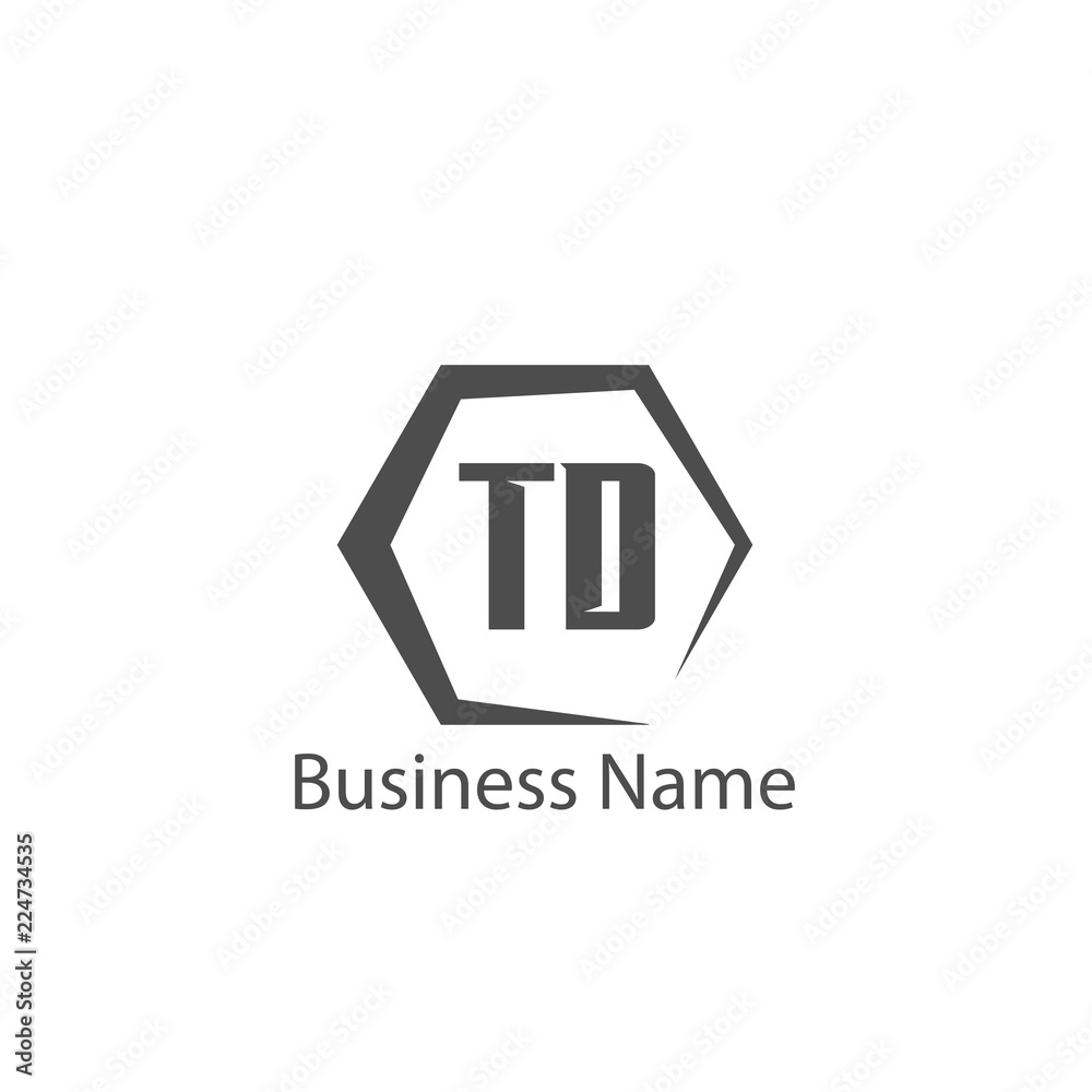 Initial Letter TD Logo Template Design