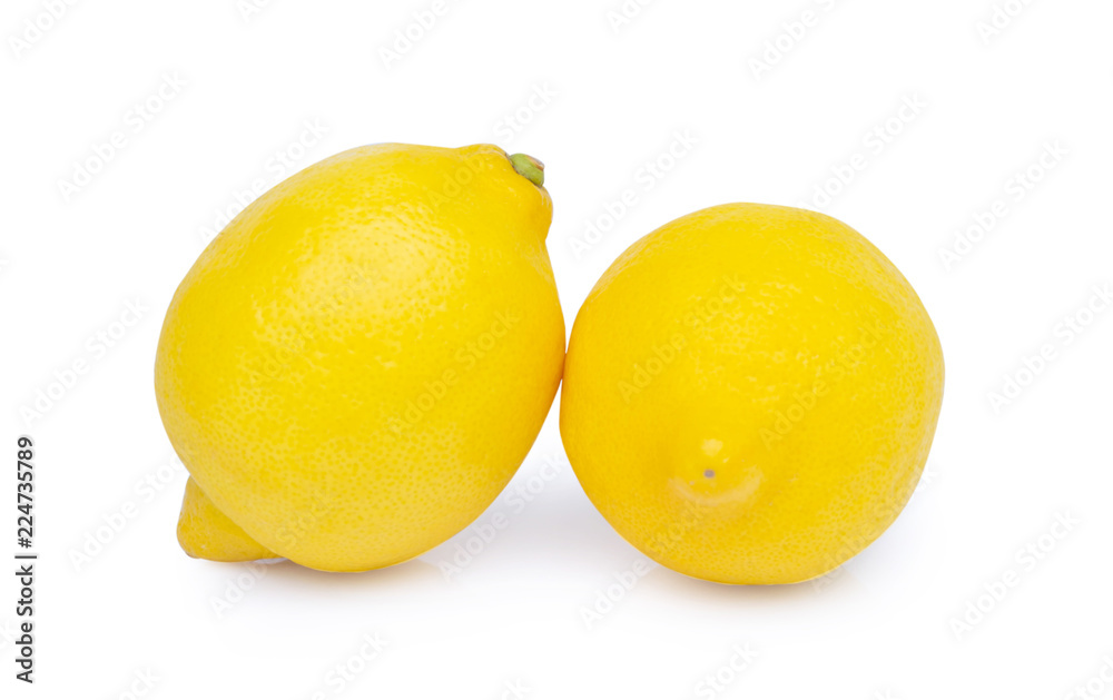 Closeup fresh lemon fruit isolated on white background, clipping path Closeup fresh lemon fruit isolated on white background, clipping path