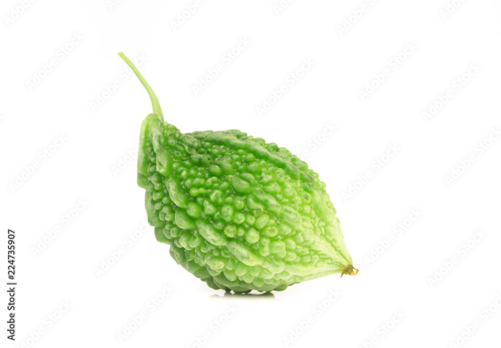 Naklejka premium Fresh Bitter melon, Bitter gourd on white background.