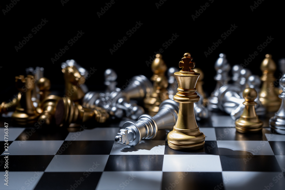Chess board game for business concept in light and shadow. Chess board game for business concept in light and shadow.
