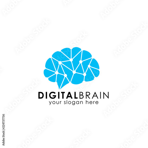 brain hub logo design. brain connection logo. digital brain vector icon
